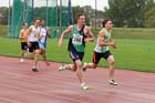 Thomas Somers (City of York) beats Ryan Gorman (Notts AC) in the under-17s 200 metres at the Northern Under-17s and 15s Championships, Liverpool.